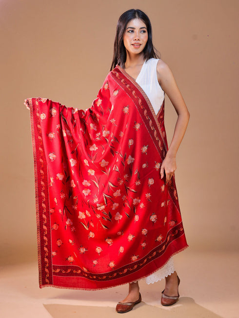 Women's Kani Floral Wool Shawl